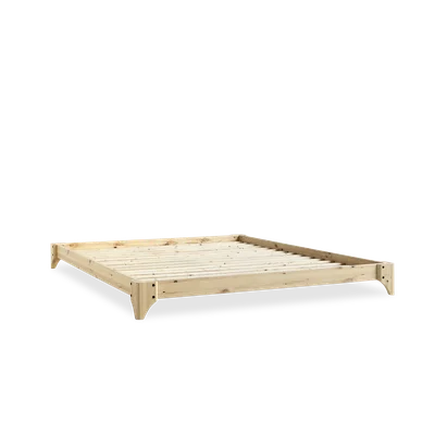 Natūralios spalvos pušies medžio lova Karup Design Elan, 180 x 200 cm