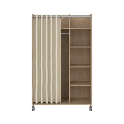 Drabužių spinta smėlio spalvos/natūralios spalvos iš ąžuolo 100x160 cm Kit – Tvilum