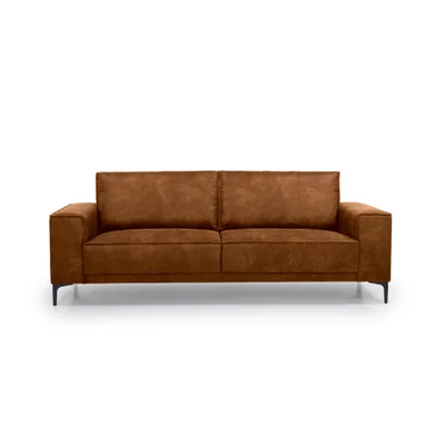 Iš dirbtinės odos sofa konjako rudos spalvos 224 cm Copenhagen – Scandic