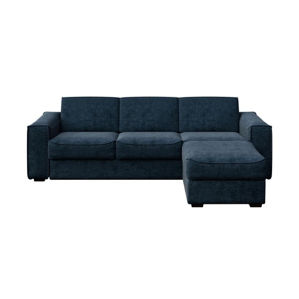 Tamsiai mėlyna kampinė sofa Mesonica Munro, dešinysis kampas, 308 cm