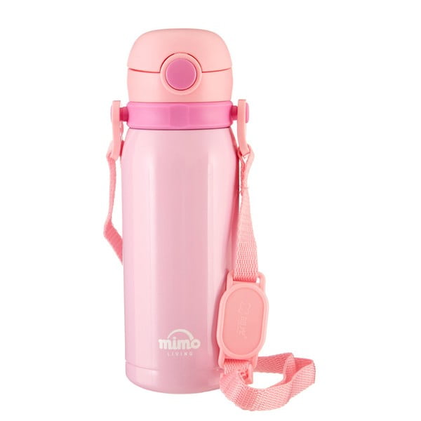 Šviesiai rožinis vaikiškas termo buteliukas Premier Housewares Mimo Kids, 450 ml