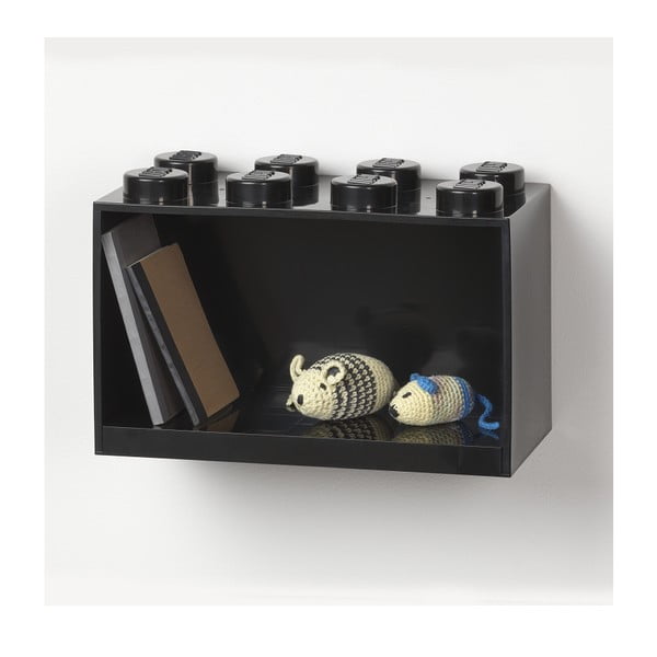 Vaikiška juoda sieninė lentyna LEGO® Brick 8