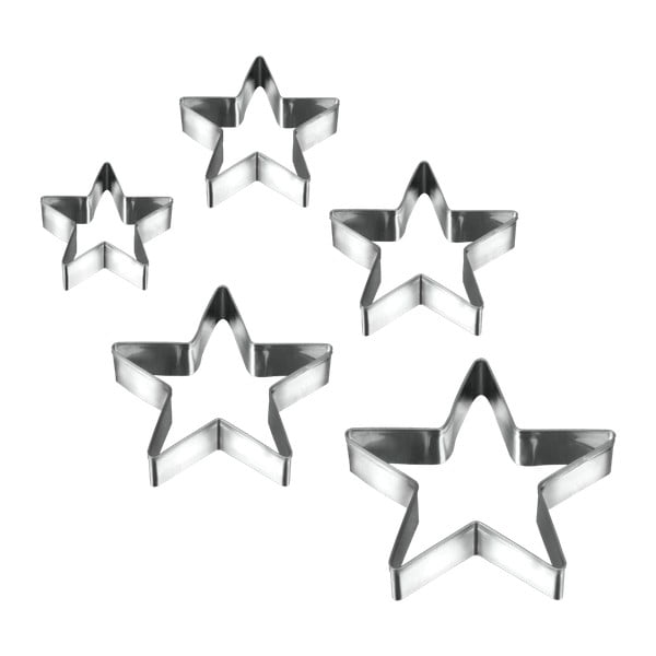 5 žvaigždučių formos Metaltex sausainių formelių rinkinys