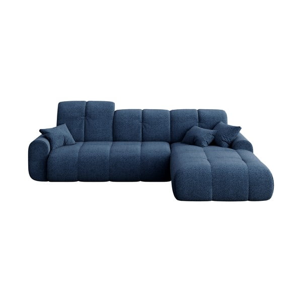 Tamsiai mėlyna kampinė sofa-lova Devichy Tous, dešinysis kampas