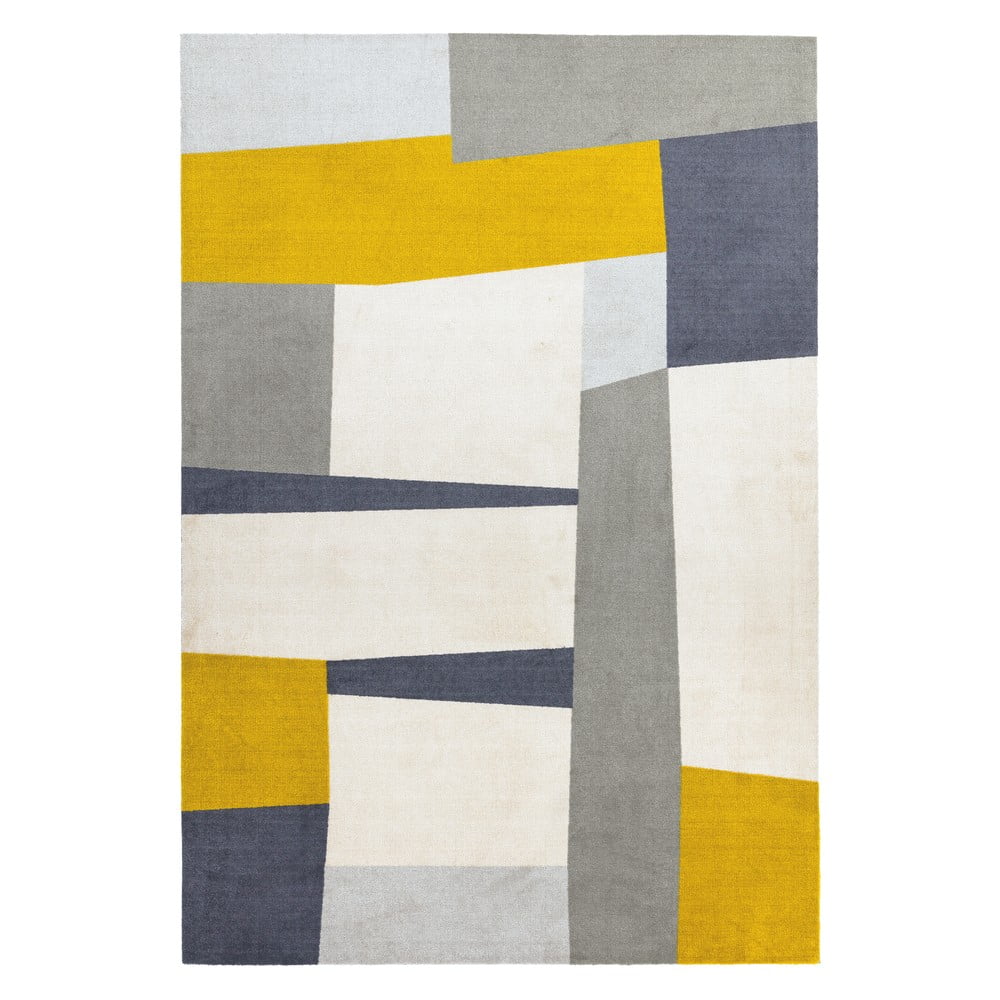 Geltonos ir pilkos spalvos kilimas Asiatic Carpets Riley Carso, 120 x 170 cm