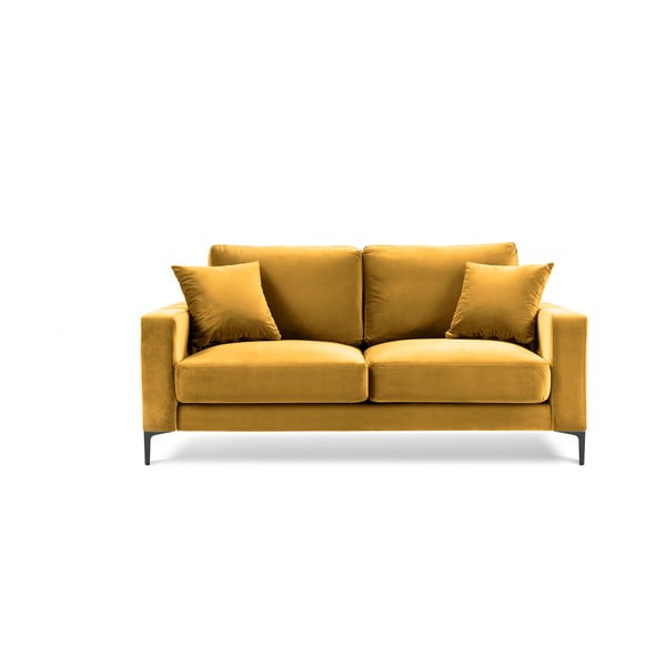 Geltona aksominė sofa Kooko Home Harmony, 158 cm