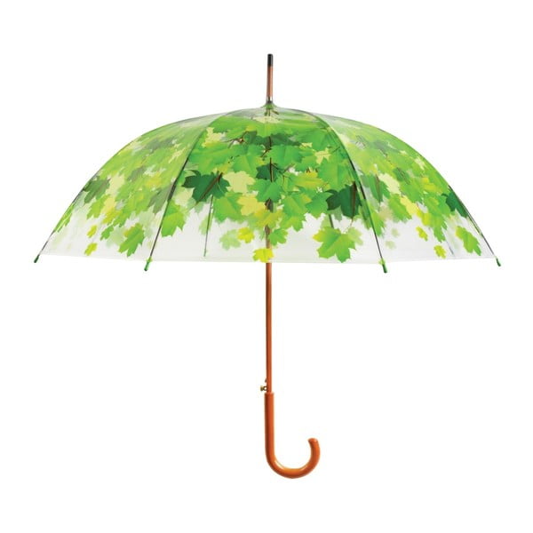 Permatomas vėjo nepraleidžiantis skėtis su žaliomis detalėmis Esschert Design Ambiance Birdcage Leaf, ⌀ 92,5 cm
