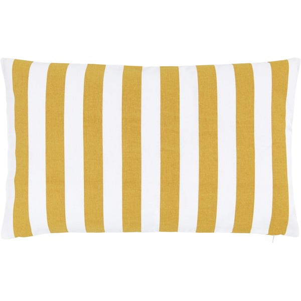 Baltos geltonos spalvos medvilninis dekoratyvinis pagalvės užvalkalas Westwing Collection Timon, 30 x 50 cm