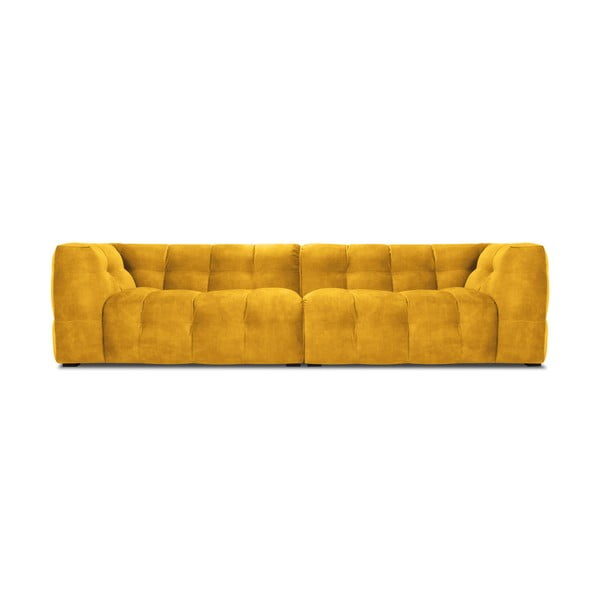Geltona aksominė sofa Windsor & Co Sofas Vesta, 280 cm