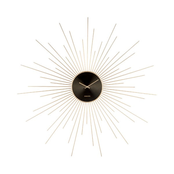 Juodos ir auksinės spalvos sieninis laikrodis Karlsson Peony, ø 95 cm