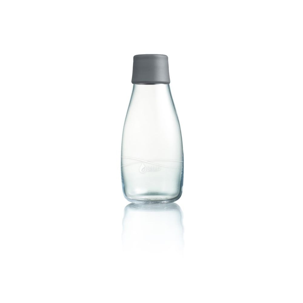 Pilkos spalvos stiklinis buteliukas ReTap, 300 ml