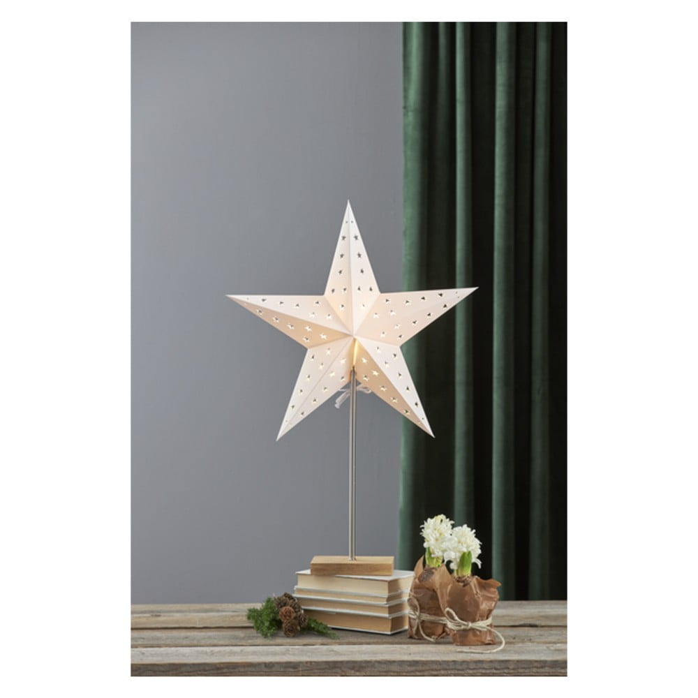 Žvaigždės formos šviesos dekoracija White Star Trading, aukštis 65 cm