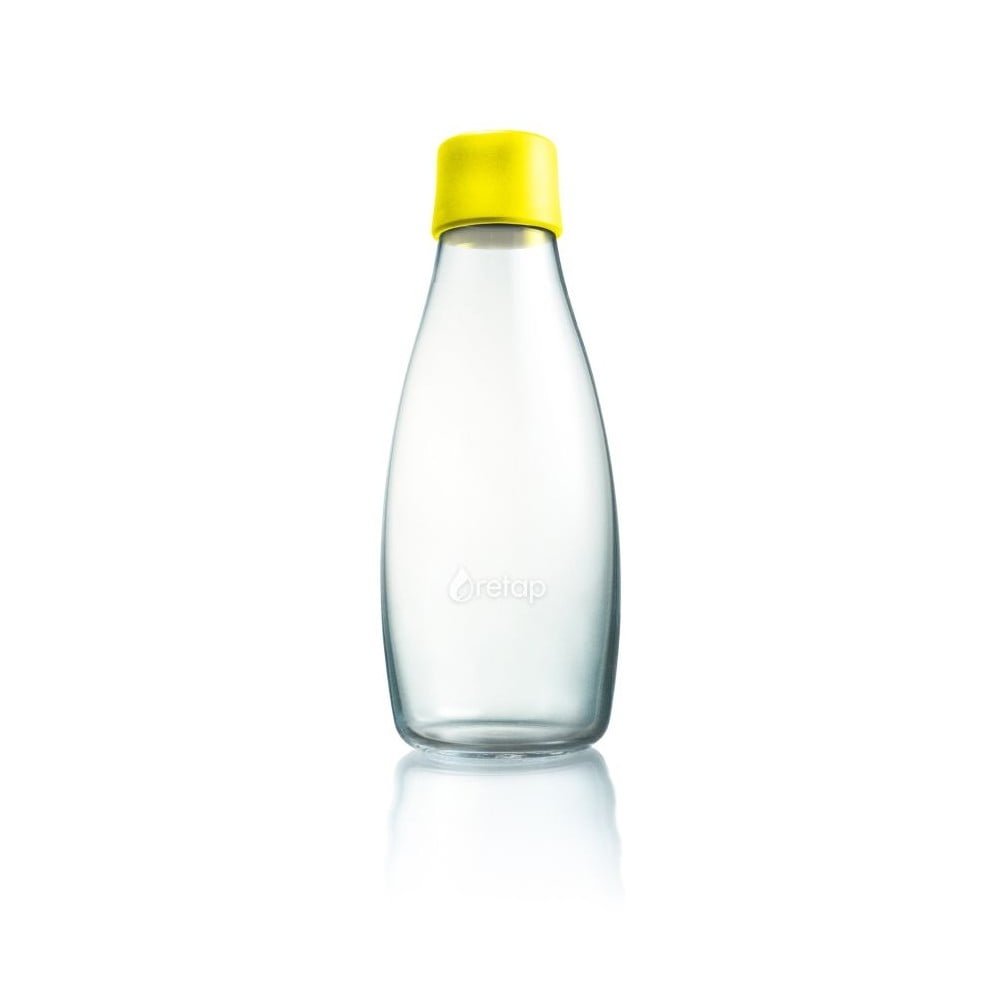 Geltonas stiklinis buteliukas ReTap, 500 ml