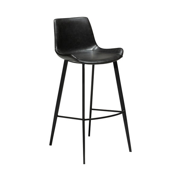 Juoda odinė baro kėdė DAN-FORM Denmark Hype, aukštis 102 cm