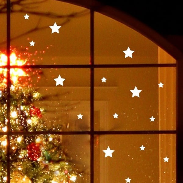Elektrostatinis kalėdinis lipdukas Ambiance Bright White Stars