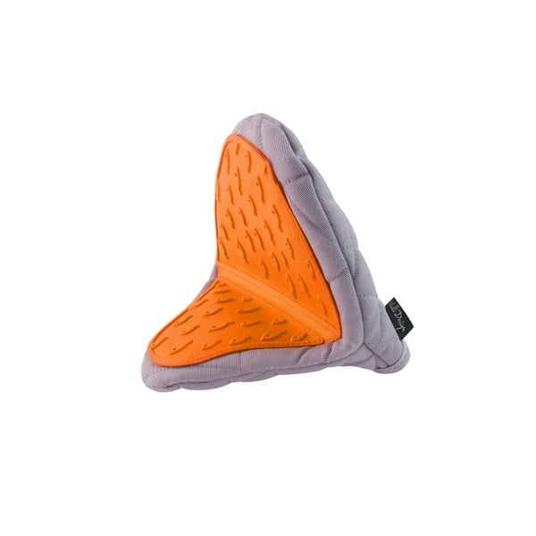Oranžinės ir pilkos spalvos medvilninė puodynė su silikonu "Vialli" dizainas