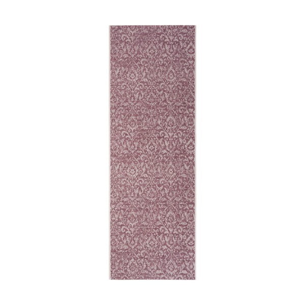Violetinės ir smėlio spalvos lauko kilimas NORTHRUGS Hatta, 70 x 200 cm