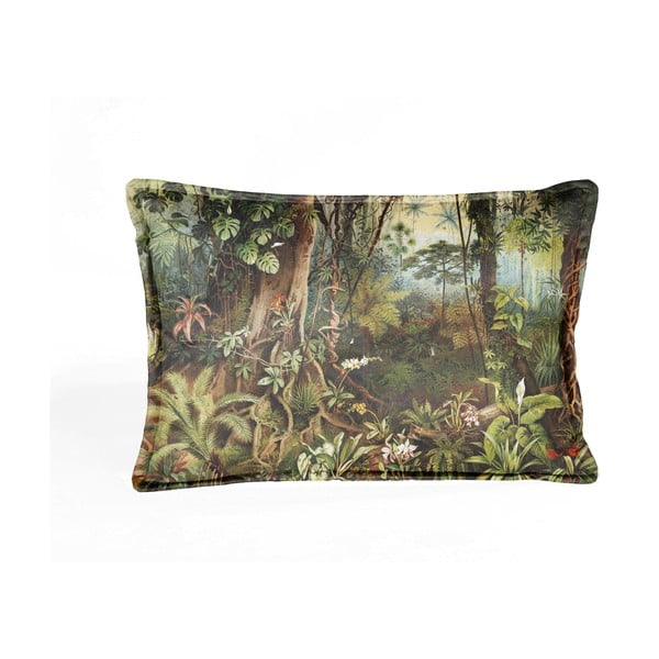 Rudai žalia aksominė pagalvėlė Velvet Atelier Sabana, 50 x 35 cm