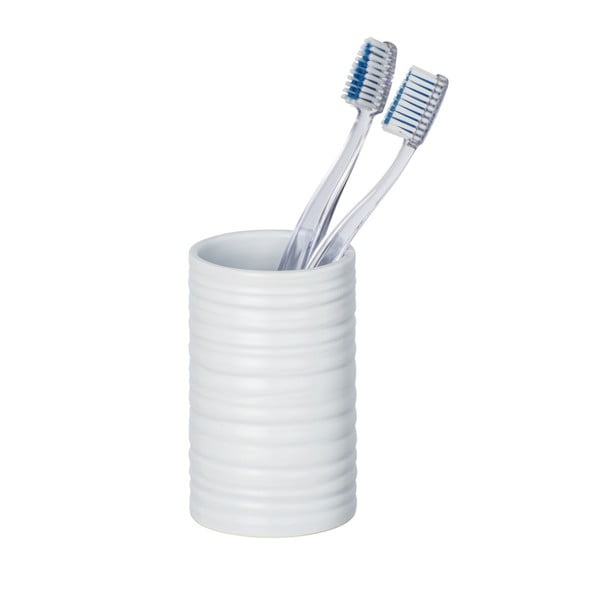 Baltas keraminis dantų šepetėlio puodelis Wenko Mila