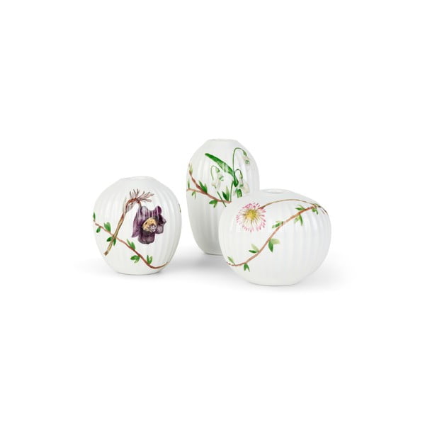 3 miniatiūrinių porcelianinių vazų rinkinys Kähler Design Hammershøi Spring