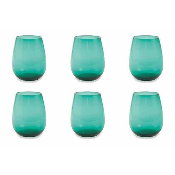 6 akvamarino mėlynos spalvos puodelių rinkinys Villa d´Este Happy Hour