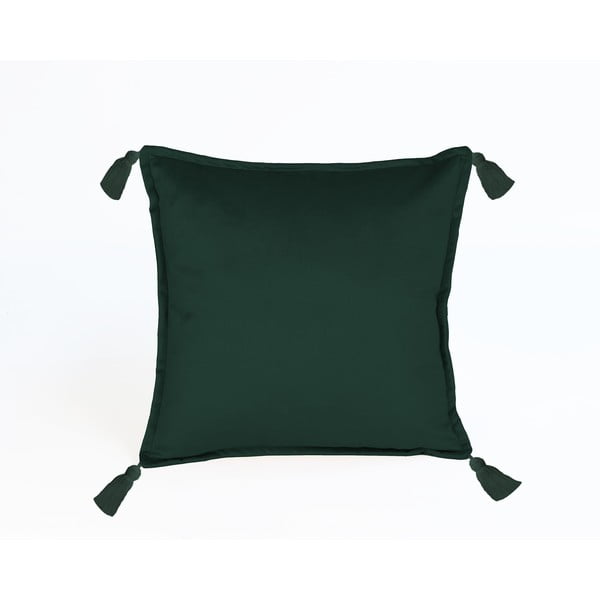 Tamsiai žalia aksominė pagalvėlė Velvet Atelier Borlas, 45 x 45 cm