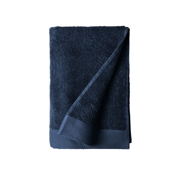 Mėlynas frotinis medvilninis rankšluostis Södahl Indigo, 140 x 70 cm