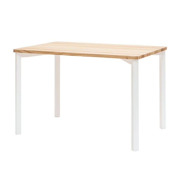 Baltas valgomojo stalas su užapvalintomis kojomis Ragaba TRIVENTI, 120 x 80 cm