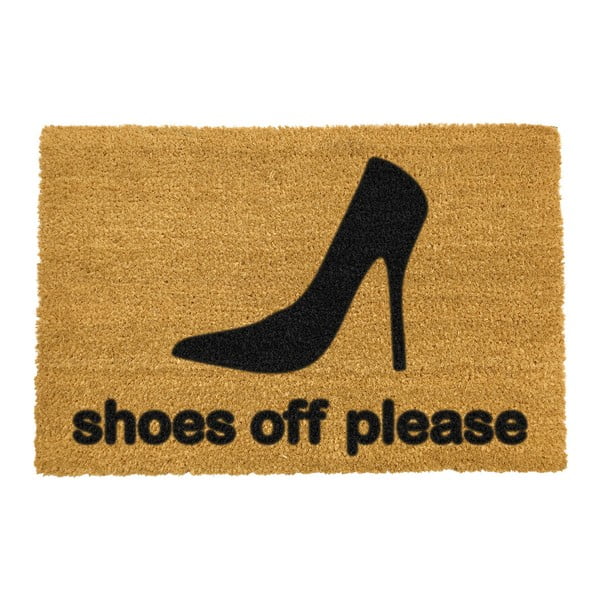 Natūralaus pluošto kilimėlis Artsy Doormats Shoes Off Please, 40 x 60 cm