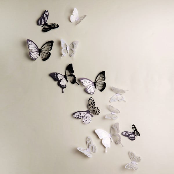 18 lipnių 3D lipdukų rinkinys Ambiance Butterflies Chic