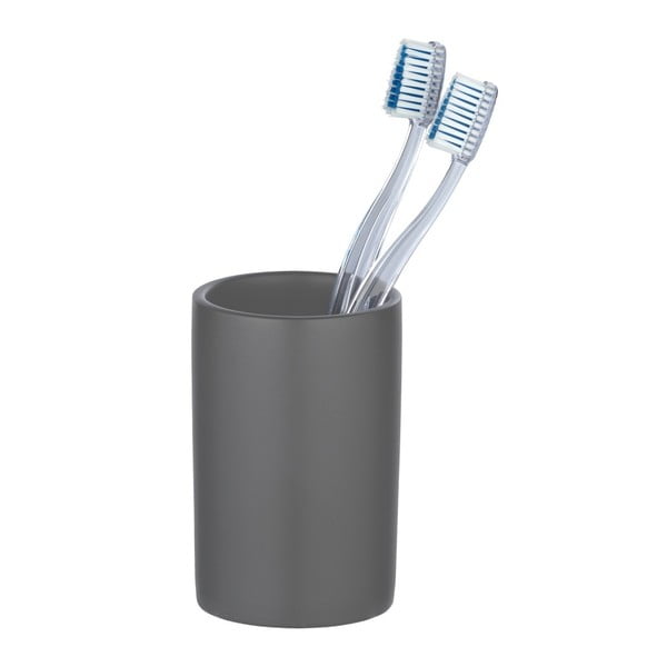 Pilkas keraminis dantų šepetėlio puodelis Wenko Polaris
