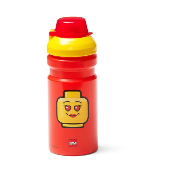 Raudonas vandens buteliukas su geltonu dangteliu LEGO® Iconic, 390 ml