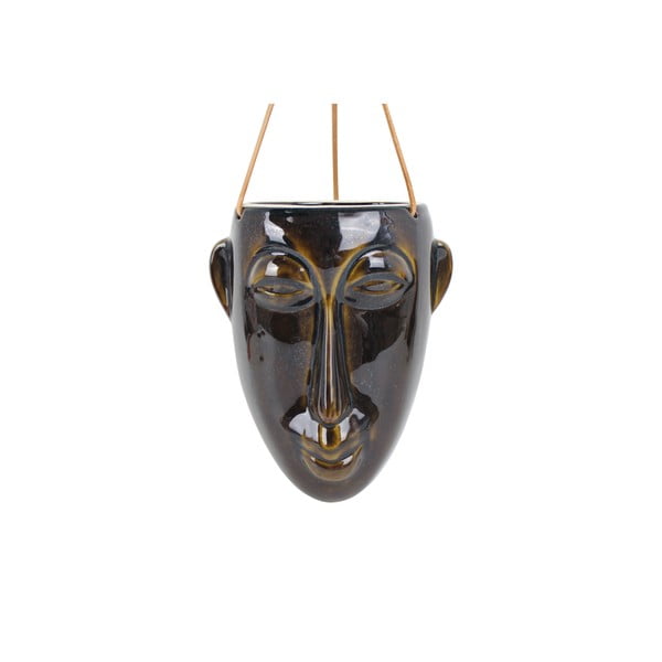 Tamsiai rudos spalvos pakabinamas vazonas PT LIVING Mask, aukštis 22,3 cm