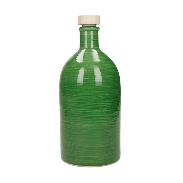 Žalios spalvos keraminis butelis aliejui Brandani Maiolica, 500 ml