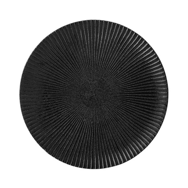Juodos spalvos akmens masės lėkštė Bloomingville Neri, ø 18 cm