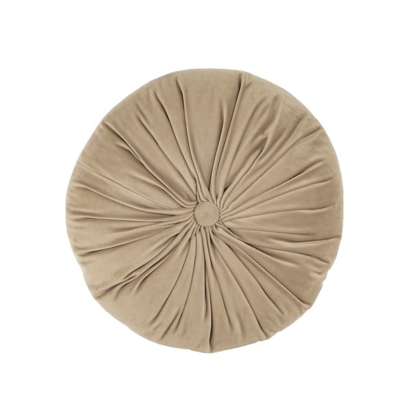 Tamsiai smėlio spalvos aksomo dekoratyvinė pagalvėlė Tiseco Home Studio Velvet, ø 38 cm
