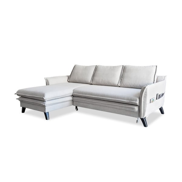 Šviesiai smėlio spalvos sofa-lova Miuform Charming Charlie, kairysis kampas