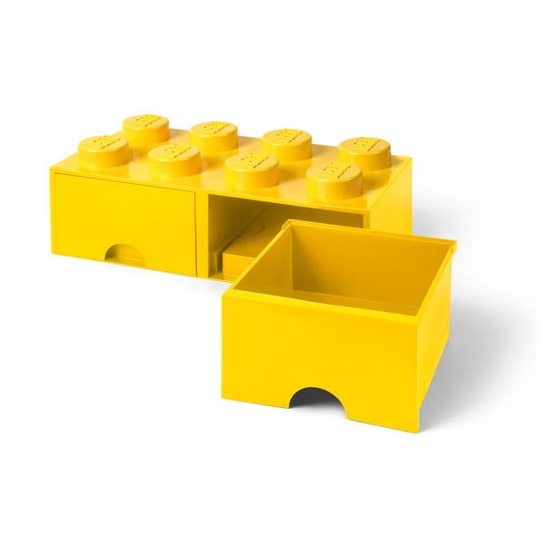 Geltonos spalvos laikymo dėžė su dviem LEGO® stalčiais