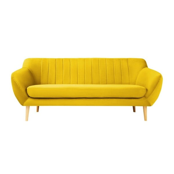 Geltono aksomo sofa Mazzini Sofas Sardaigne, 188 cm