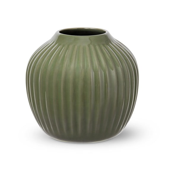 Tamsiai žalia molinė vaza Kähler Design, aukštis 13 cm