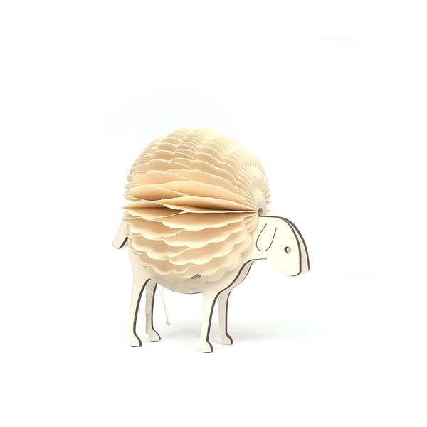Smėlio spalvos popierinis avies formos ornamentas Tik natūralus, aukštis 7,5 cm