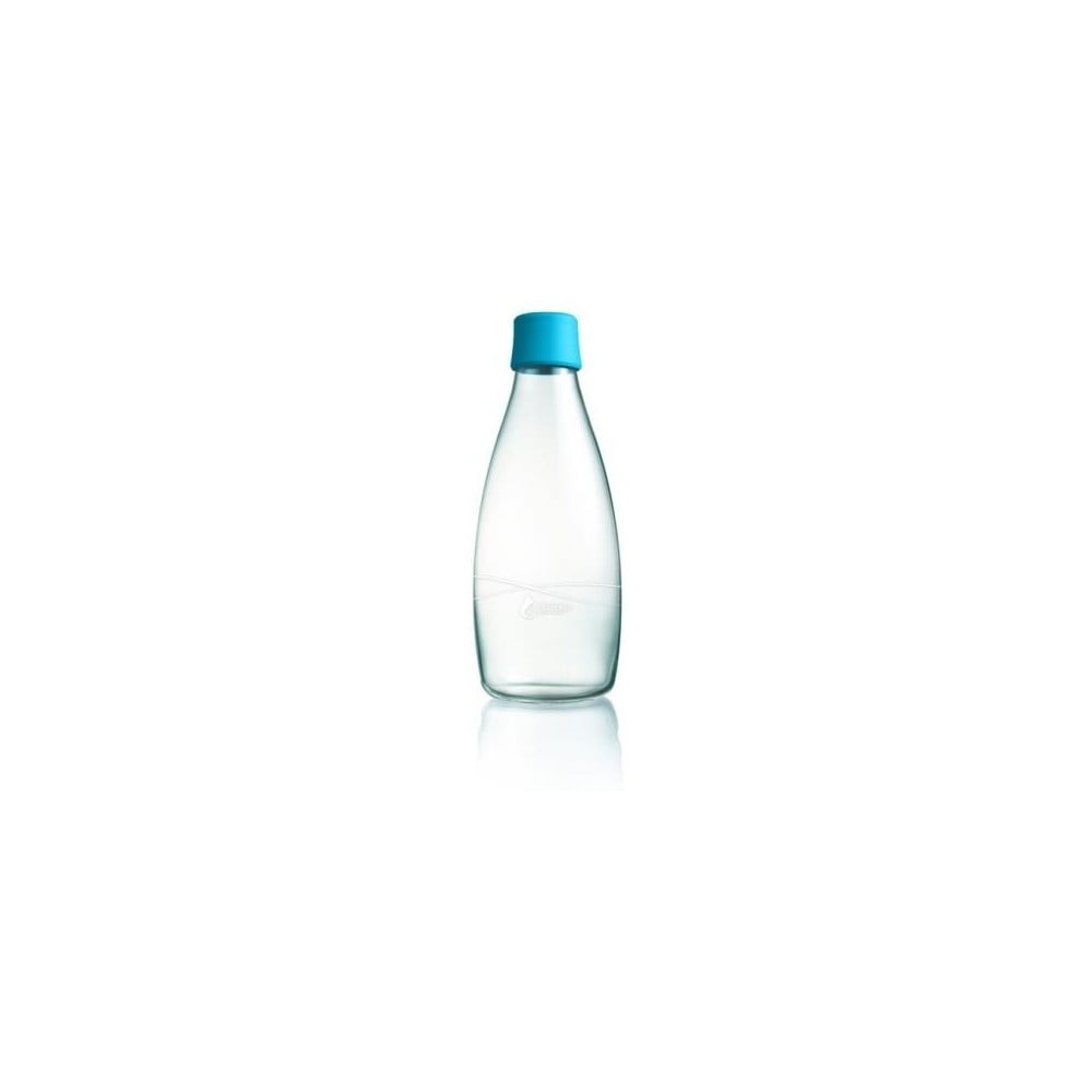 Šviesiai mėlynas stiklinis buteliukas ReTap, 500 ml