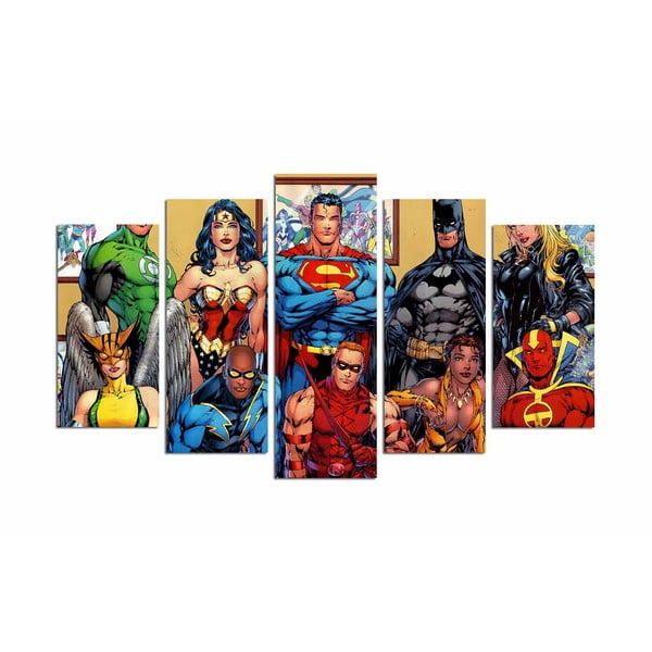 5 dalių paveikslas Super Heroes