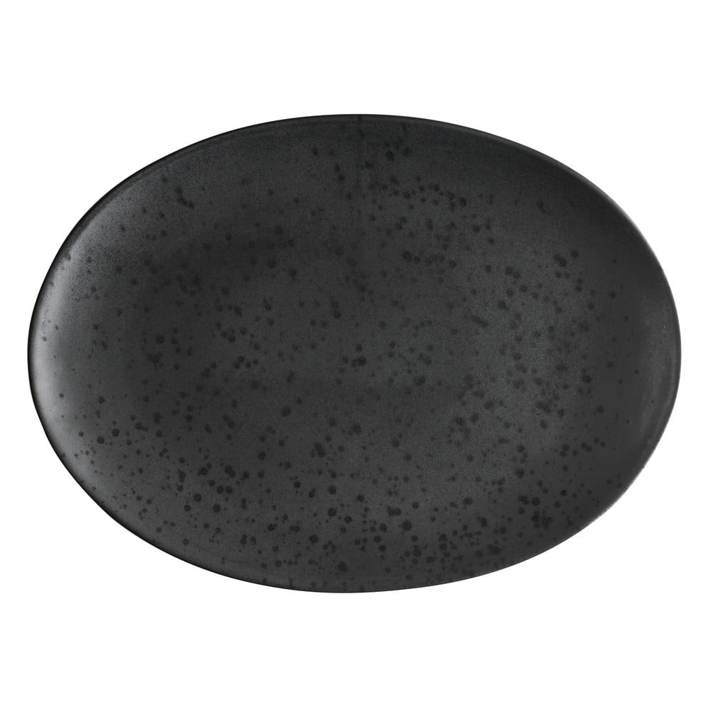 Juodos akmens masės ovalus serviravimo dubuo "Bitz Basics Black", 45 x 34 cm