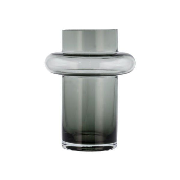 Pilko stiklo vaza Lyngby Glas Tube, aukštis 20 cm