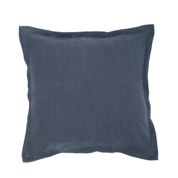 Tamsiai mėlyna pagalvė su linu Tiseco Home Studio, 45 x 45 cm