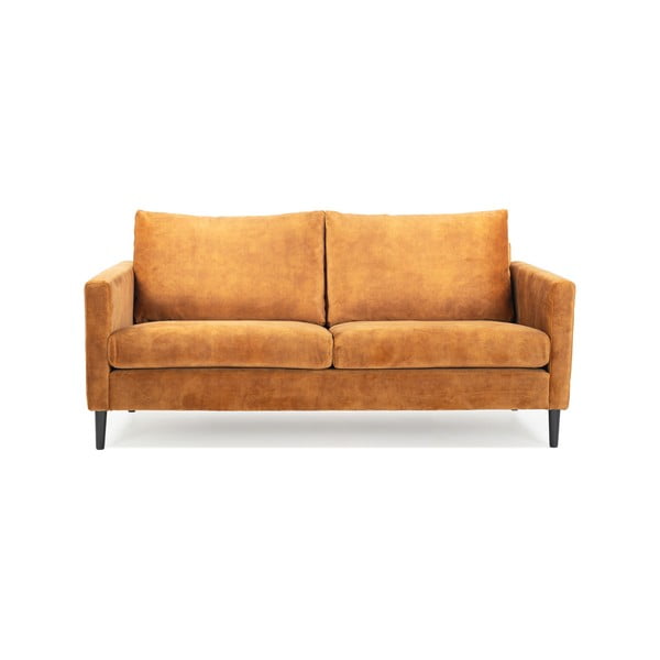 Geltonos spalvos sofa su aksominiu užvalkalu Scandic Adagio, plotis 153 cm
