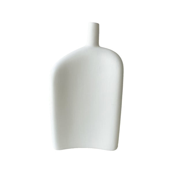 Balta plokščia keramikinė vaza Rulina Celery