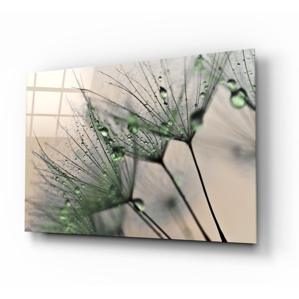 Paveikslas ant stiklo Insigne Green Dandelion, 72 x 46 cm