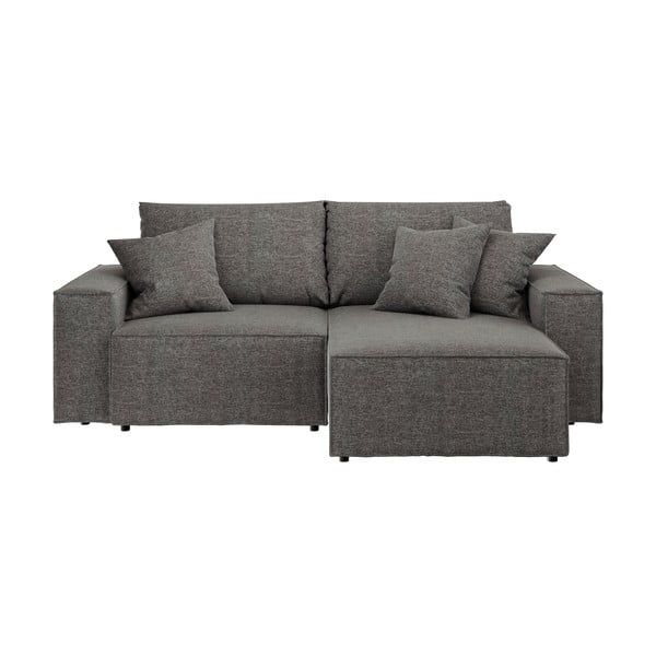Pilkos spalvos kampinė sofa-lova Ghado Melow